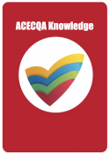 A red colour card with acecqa logo in the middle, titled ACECQA Knowledge