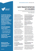 Safe transportation of children information sheet cover image