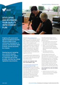 Developing and reviewing your Quality Improvement Plan information sheet cover image
