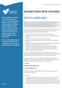 Interactions with children policy and procedure guidelines cover image