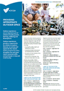 cover of Providing appropriate outdoor space information sheet