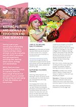 QA3 Keeping pets and animals in education and care services information sheet cover image