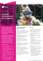 QA6 Building partnerships with families information sheet cover image