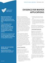 Evidence for waiver applications information sheet thumbnail