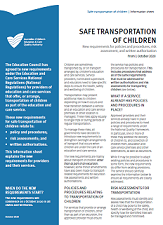 Safe transportation of children information sheet cover image