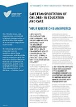 Safe transportation of children 'your questions answered' information sheet cover image