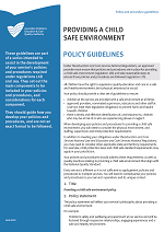 Providing a child safe environment policy and procedure guidelines cover image