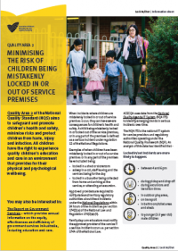 QA2 Minimising the risk of children being mistakenly locked in or out of service premises