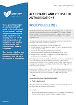 Acceptance and refusal of authorisations policy and procedure guidelines cover image