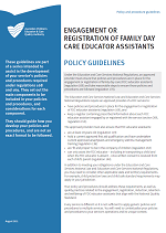 Engagement or registration of FDC educator assistants policy and procedure guidelines cover image
