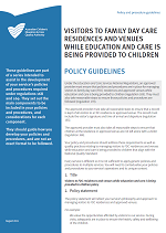 Visitors to FDC residences and venues while education and care is being provided to children policy and procedure guidelines cover image