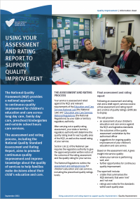 information sheet - Using your assessment and rating report to support quality improvement