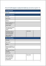 Record of staff engaged or employed by family day care service template thumbnail image