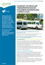 Information sheet – Changes to regular transportation of children commencing 1 March 2023 cover image