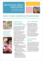 Belonging, Being and Becoming: The Early Years Learning Framework – Information for families cover image