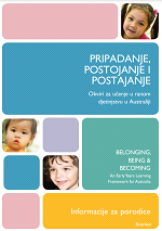 Belonging, Being and Becoming: The Early Years Learning Framework – Information for families – Bosnian cover image