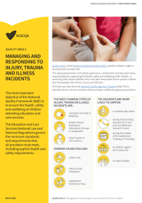Information sheet - Managing and responding to injury, trauma and illness incidents