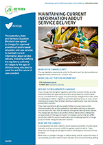 cover of Changing your service (centre-based services) information sheet